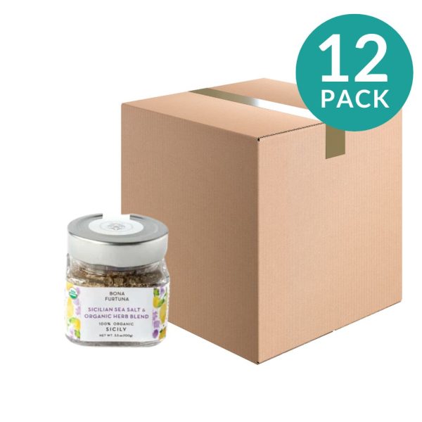 12-Pack Organic Sicilian Sea Salt & Herb Blend by Bona Furtuna, 3.5 oz (100 g) Cheap
