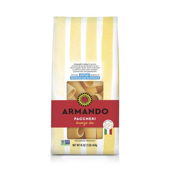 Armando Bronze Cut Paccheri Pasta, Made by 100% Italian Grain, 1 lb (454 g) Online Sale