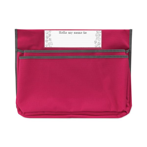 Chair Cubbies for Most Classroom Chair Styles, Large, 18 x 13.25, Fabric Vinyl, Sunset Red For Sale - Image 2