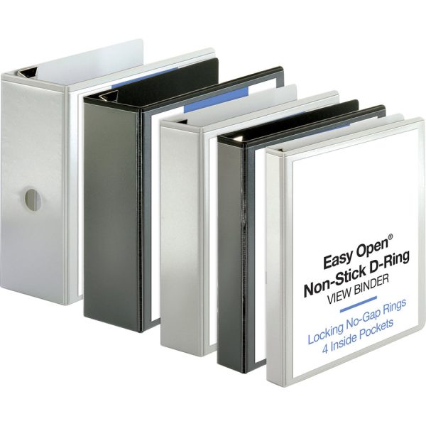 Business Source Locking D-Ring View Binder - 1 1 2  Binder Capacity - Letter - 8 1 2  x 11  Sheet Size - 325 Sheet Capacity - D-Ring Fastener(s) - 4 Inside Front & Back Pocket(s) - Polypropylene, Chipboard - Black - Recycled - Acid-free, Non-glare, C Discount - Image 4