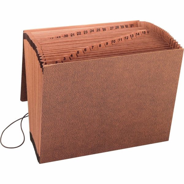 Business Source Letter Recycled Expanding File - 8 1 2  x 11  - 31 Pocket(s) - Brown - 30% Recycled - 1 Each For Sale