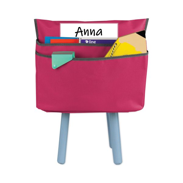 Chair Cubbies for Most Classroom Chair Styles, Large, 18 x 13.25, Fabric Vinyl, Sunset Red For Sale - Image 3