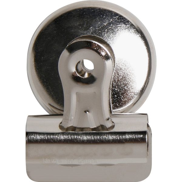 Business Source Magnetic Grip Clips - No. 1 - 1.3  Width - for Paper - Magnetic Backing, Heavy Duty - 12   Box - Silver Online Hot Sale - Image 2