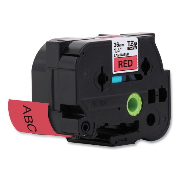 TZe Standard Adhesive Laminated Labeling Tape, 1.4  x 26.2 ft, Black on Red Hot on Sale - Image 3