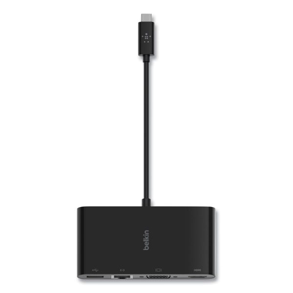 USB-C Multimedia Adapter, HDMI Ethernet USB-A USB-C VGA, 4.33 , Black on Sale