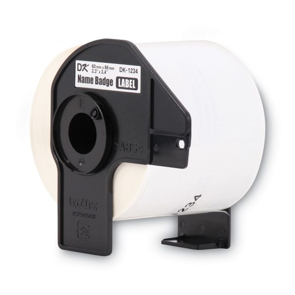 Die-Cut Name Badge Labels, 2.3  x 3.4 , White, 260 Labels Roll on Sale