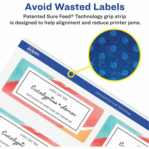 Avery Easy Peel Glossy Address Labels - 1  Width x 2 5 8  Length - Permanent Adhesive - Rectangle - Laser - White - Paper - 30   Sheet - 50 Total Sheets - 1500 Total Label(s) - 5   Carton For Discount - Image 2