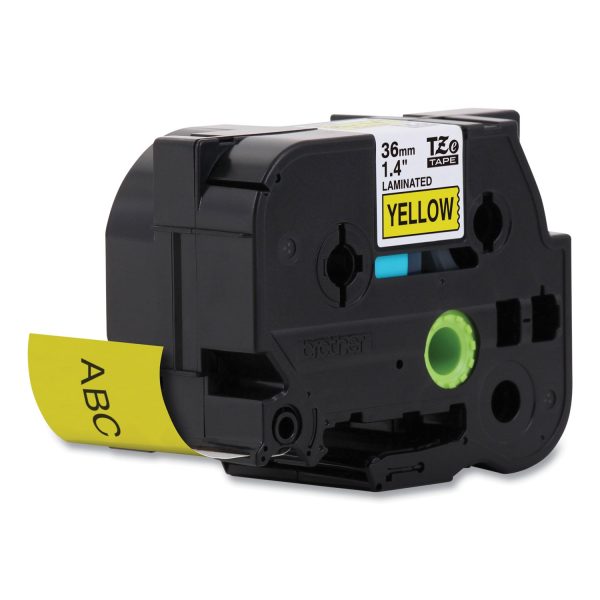TZe Standard Adhesive Laminated Labeling Tape, 1.4  x 26.2 ft, Black on Yellow Hot on Sale - Image 5