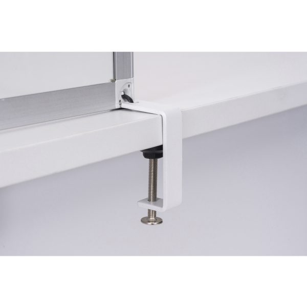 Bi-silque Desktop Divider Glass Barrier - 35.4  Width x 0.5  Depth x 23.6  Height x 53.2  Length - 1 Each - Aluminum - Glass Fashion - Image 4