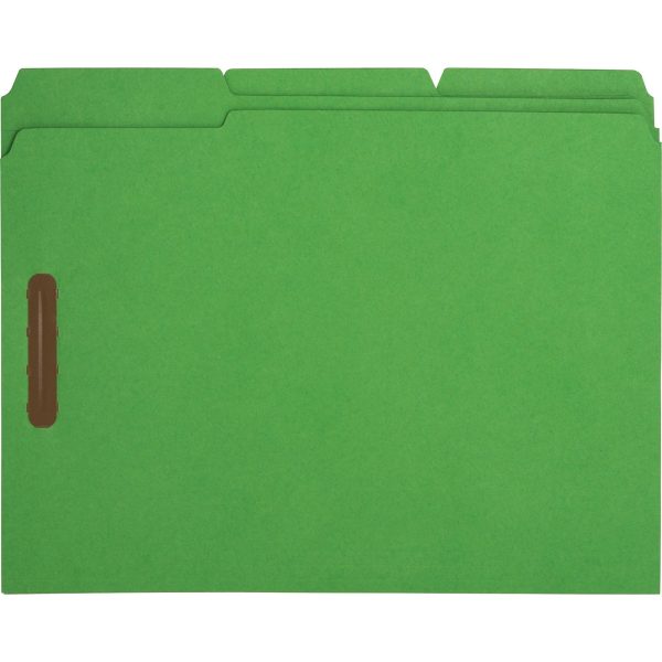 Business Source 1 3 Tab Cut Letter Recycled Fastener Folder - 8 1 2  x 11  - 3 4  Expansion - 2 Fastener(s) - 2  Fastener Capacity - Top Tab Location - Assorted Position Tab Position - Yellow, Blue, Green, Red - 10% Recycled - 50   Box For Cheap - Image 2