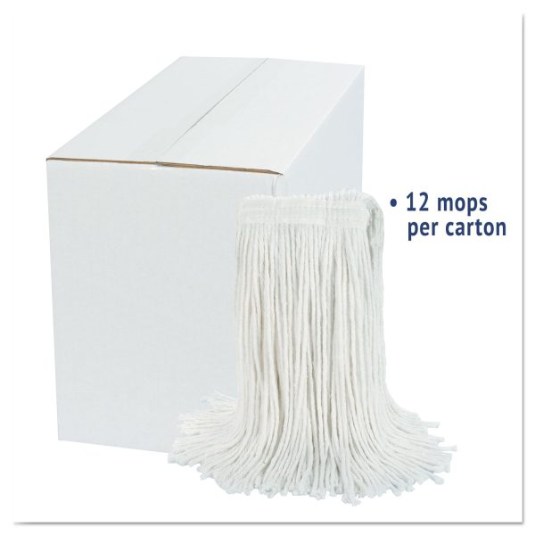 Cut-End Wet Mop Head, Rayon, No. 24, White, 12 Carton on Sale - Image 2