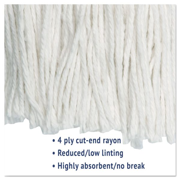 Cut-End Wet Mop Head, Rayon, No. 24, White, 12 Carton on Sale - Image 4
