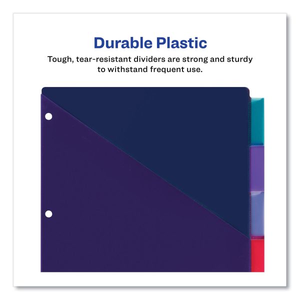 Big Tab Insertable Two-Pocket Plastic Dividers, 5-Tab, 11.13 x 9.25, Assorted, 1 Set Sale - Image 5