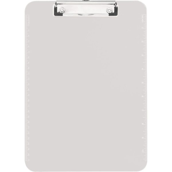 Business Source Flat Clip Clipboard - 9  x 12  - Plastic - Clear - 6   Bundle For Cheap - Image 4