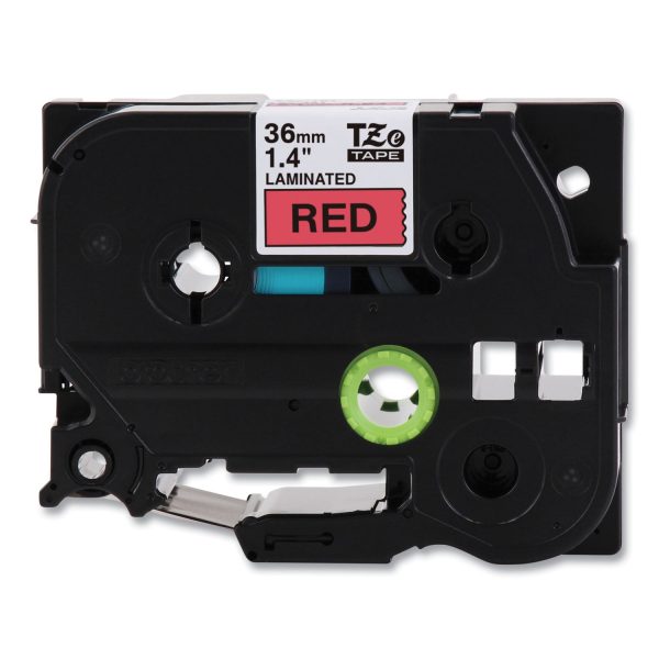 TZe Standard Adhesive Laminated Labeling Tape, 1.4  x 26.2 ft, Black on Red Hot on Sale - Image 2