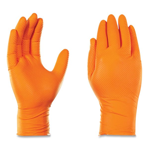 Heavy-Duty Industrial Nitrile Gloves, Powder-Free, 8 mil, Small, Orange, 100 Gloves Box, 10 Boxes Carton Hot on Sale - Image 4