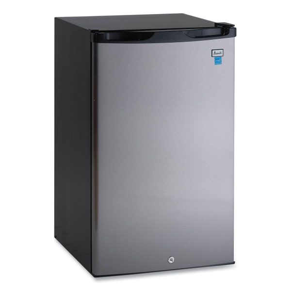 4.4 Cu.Ft. Auto-Defrost Refrigerator, 19.25 x 22 x 33, Black with Stainless Steel Door For Sale