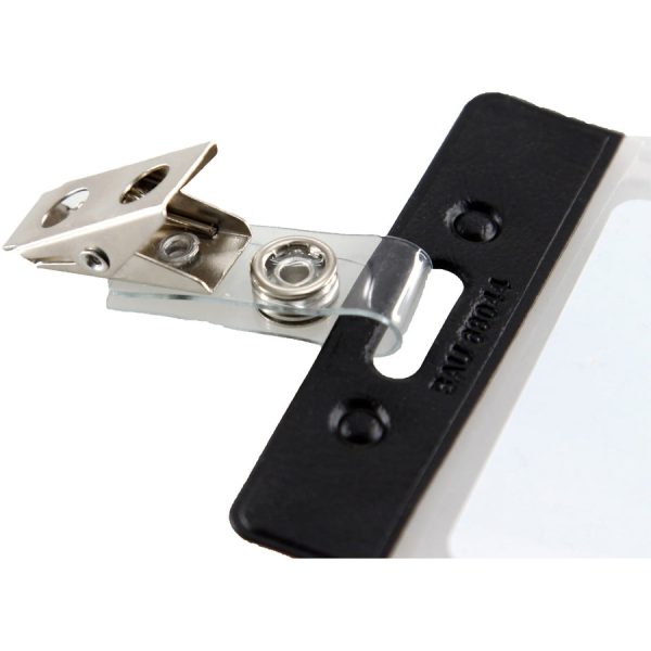 SICURIX ID Strap Clip Adapter - 2.8  Length x 0.4  Width - for Badge - Pre-punched - 100   Box - Clear Hot on Sale - Image 3