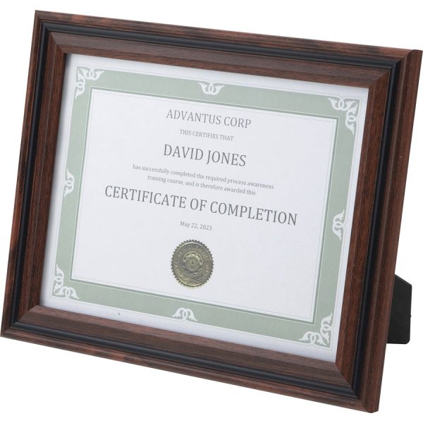 Advantus Certificate Frame - 8.50  x 11  Frame Size - Desktop - Vertical, Horizontal - Dust Resistant, Debris Resistant - 1 Each - Rosewood For Cheap - Image 3
