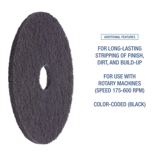 Stripping Floor Pads, 14  Diameter, Black, 5 Carton on Sale - Image 5