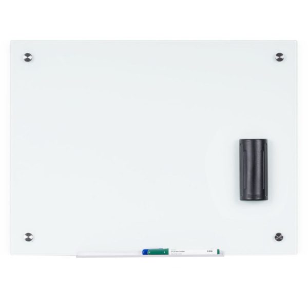 Bi-silque Magnetic Glass Dry Erase Board - 18  (1.5 ft) Width x 24  (2 ft) Height - White Glass Surface - Rectangle - Horizontal Vertical - Magnetic - 1 Each Fashion - Image 4