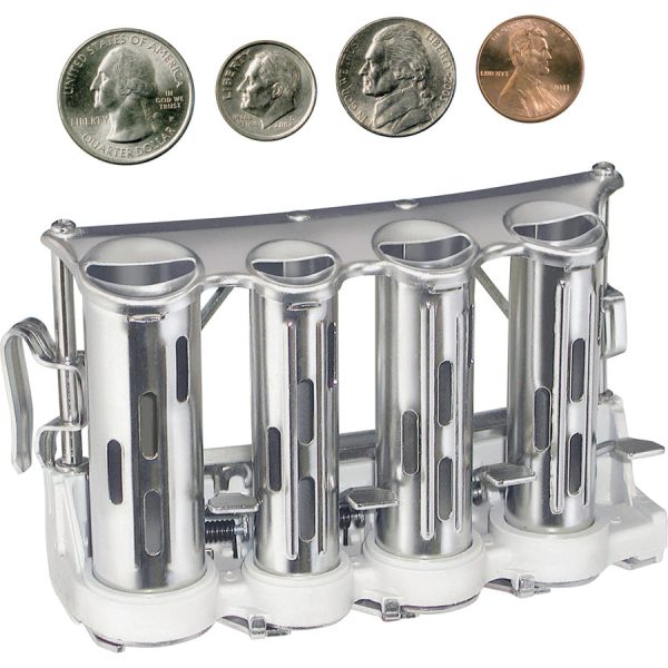 Advantus Four-barrel Money Changer - Chrome Steel - 1 Each - Silver - Heavy Duty Sale - Image 2