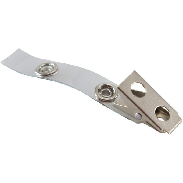 SICURIX ID Strap Clip Adapter - 2.8  Length x 0.4  Width - for Badge - Pre-punched - 100   Box - Clear Hot on Sale - Image 4