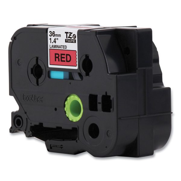 TZe Standard Adhesive Laminated Labeling Tape, 1.4  x 26.2 ft, Black on Red Hot on Sale - Image 4