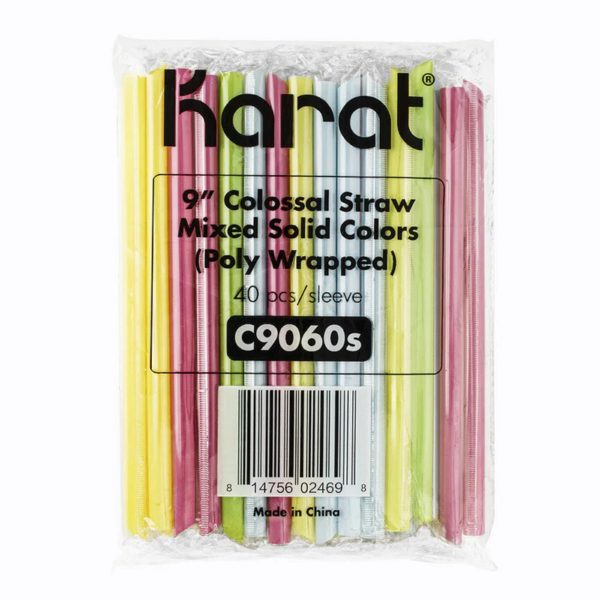 Boba Straws, 9 , Assorted, 1,600 Carton For Cheap