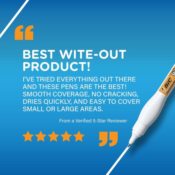 Wite-Out Shake n  Squeeze Correction Pens - Tip Applicator - 8 mL - White - 6   Box Hot on Sale - Image 5