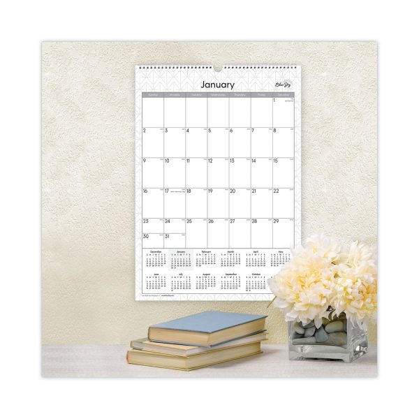 Enterprise Wall Calendar, Enterprise Geometric Artwork, 12 x 17, White Gray Sheets, 12-Month (Jan to Dec): 2024 on Sale - Image 3