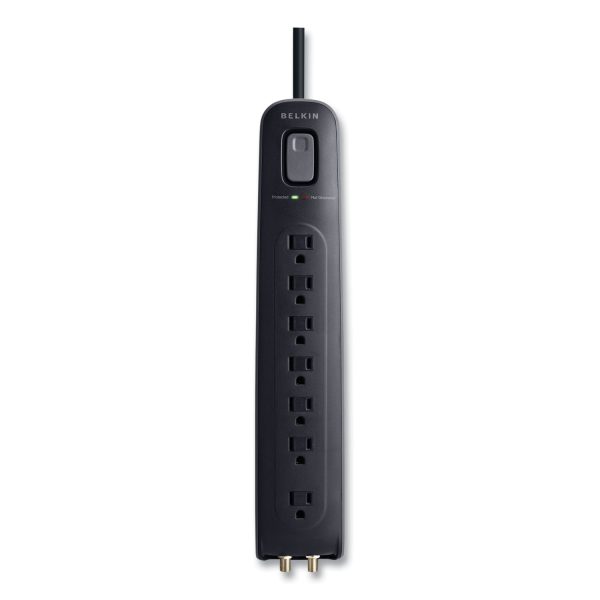 Ultimate Surge Protector, 7 AC Outlets, 4 ft Cord, 2,000 J, Black Fashion - Image 2