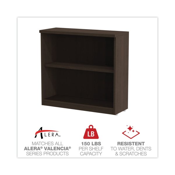 Alera Valencia Series Bookcase, Two-Shelf, 31.75w x 14d x 29.5h, Espresso Online - Image 4