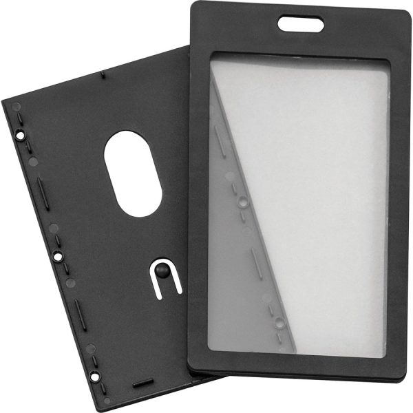 Advantus Vertical Rigid ID Badge Holder - Support 2  x 3.25  Media - Vertical - Plastic - 6   Pack - Black For Discount - Image 4