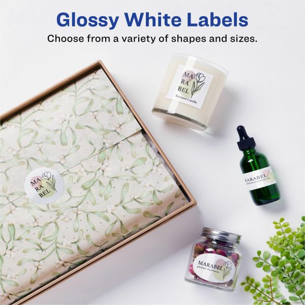 Avery Easy Peel Glossy Address Labels - 1  Width x 2 5 8  Length - Permanent Adhesive - Rectangle - Laser - White - Paper - 30   Sheet - 50 Total Sheets - 1500 Total Label(s) - 5   Carton For Discount - Image 4