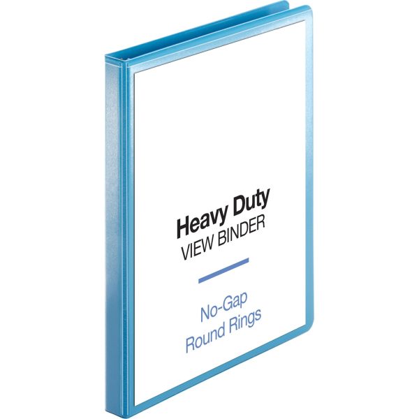 Business Source Round-ring View Binder - 1 2  Binder Capacity - Letter - 8 1 2  x 11  Sheet Size - 125 Sheet Capacity - Round Ring Fastener(s) - 2 Internal Pocket(s) - Polypropylene, Chipboard, Board - Light Blue - Wrinkle-free, Non-glare, Transfer S For Sale